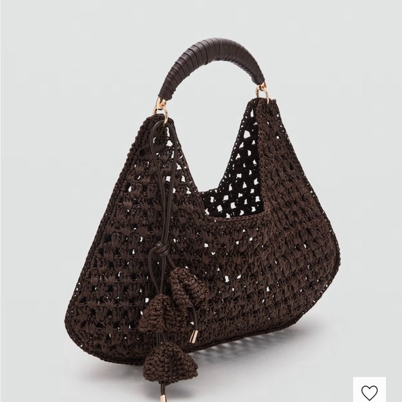 Mango Handbags - Mango Dark Brown Woven Hobo Bag